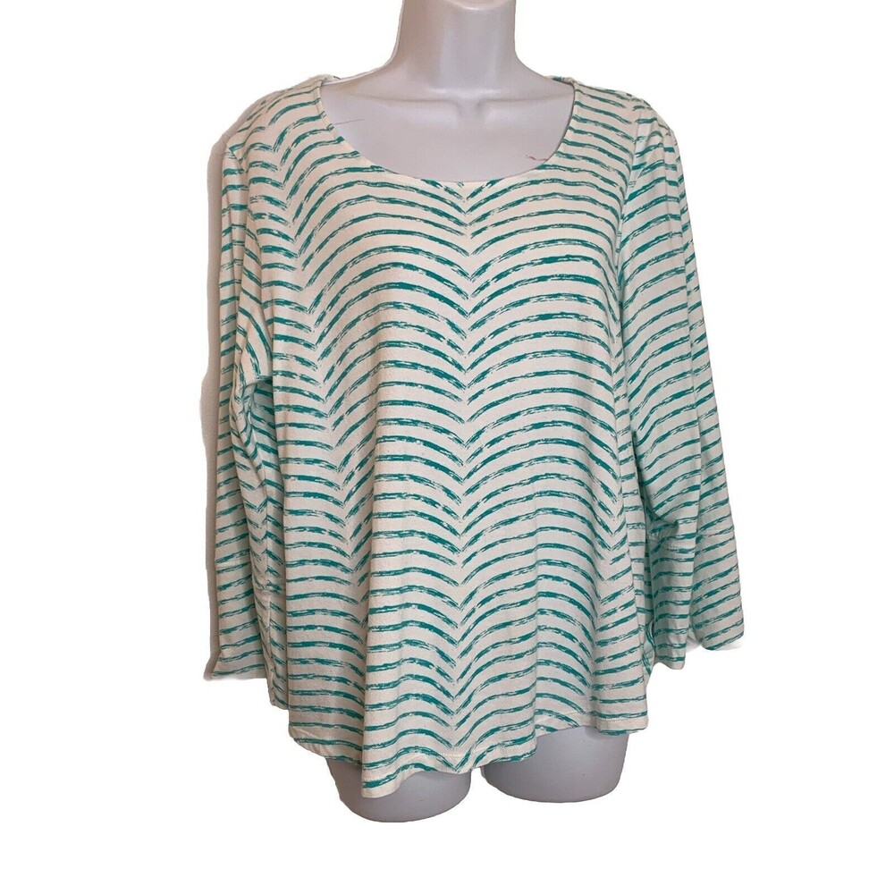 Chicos 3 XL Ocean Sea Print Blue Tones Art Print Top (12)